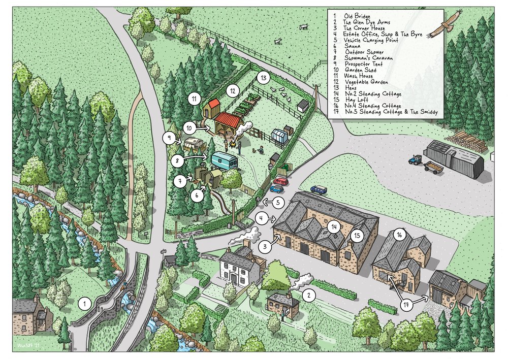 An illustrated map of Bandy Canyon Ranch