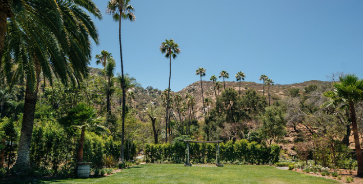 Shaded grass area where wedding ceremony's are held